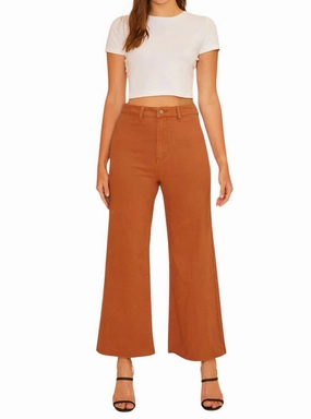 Stretchy Cropped Jeans In Rust womens culottes clearance