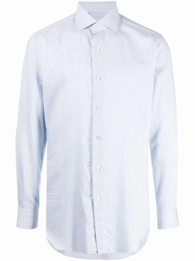 Striped Cotton-Cashmere Blend Shirt mens polos clearance