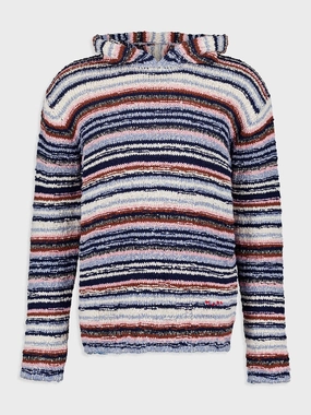 Striped Cotton Hooded Jumper Knitwear Mens - men's sweaters sale