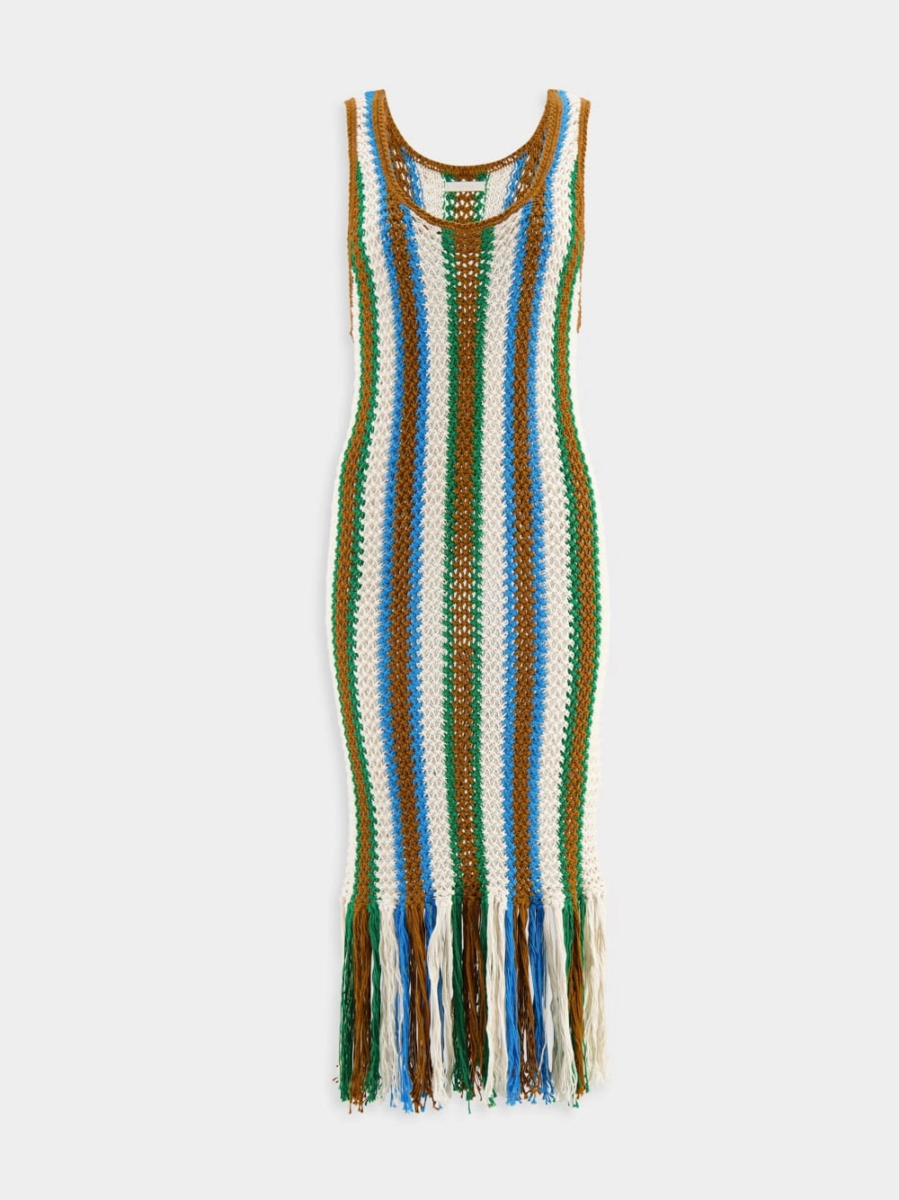 Striped Crochet Midi Dress Knitwear Womens - women's knitwear cheap