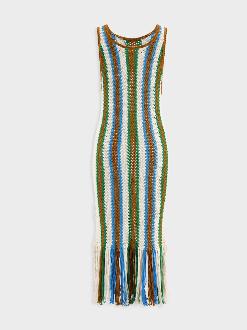 Striped Crochet Midi Dress