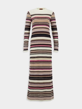 Striped Jacquard-Knit Maxi Dress Knitwear Womens - women's knitwear cheap