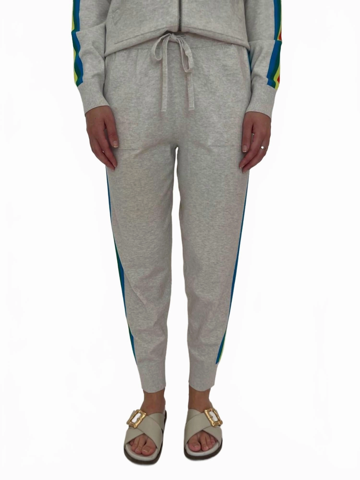 Striped Joggers In Flax