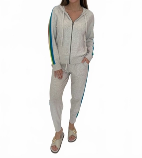 Striped Joggers In Flax womens high-waisted pants online