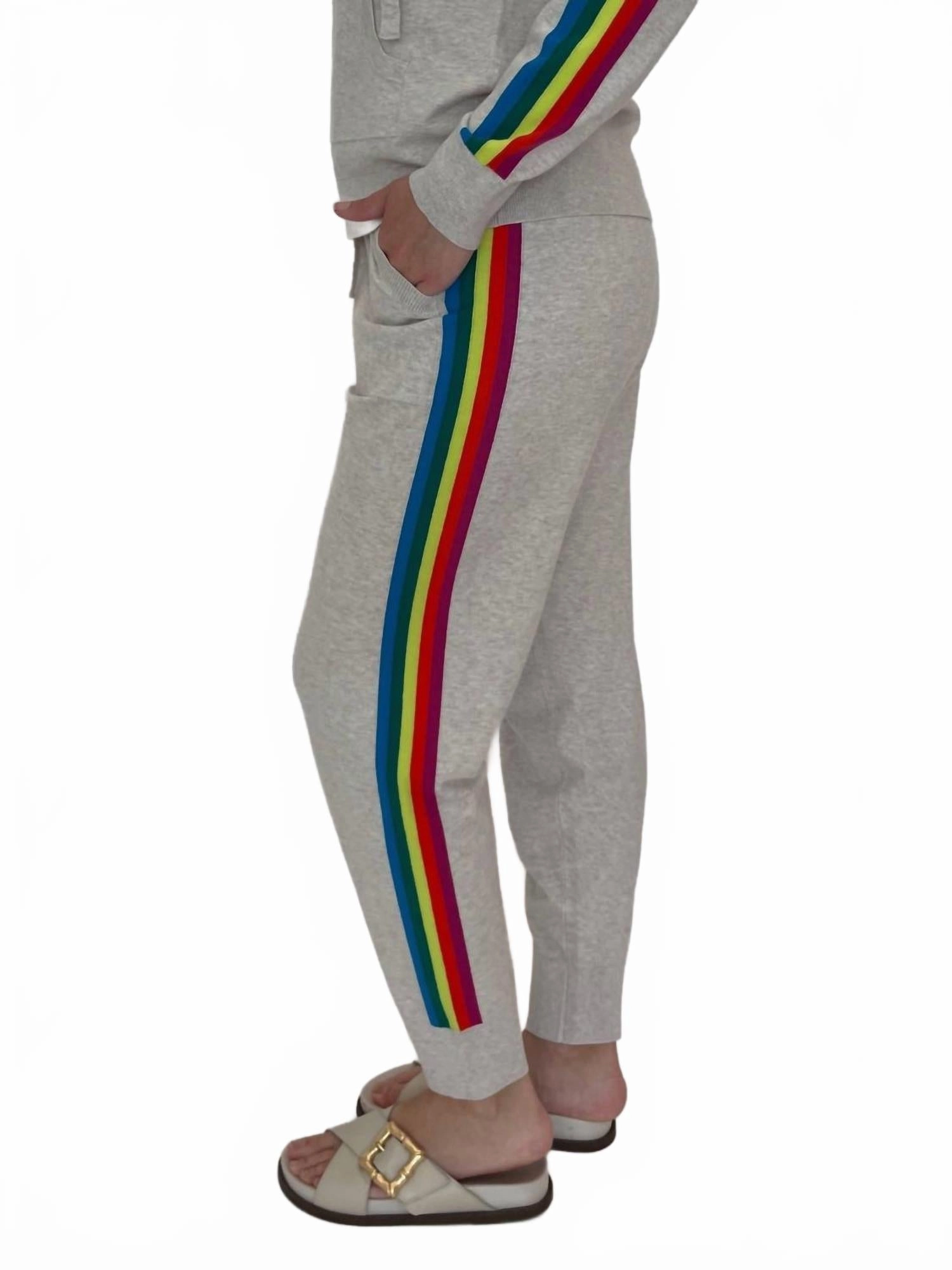 Striped Joggers In Flax
