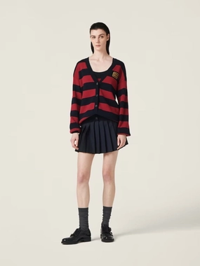 Striped Knit Cardigan Knitwear Womens - women's knitwear cheap