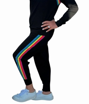 Striped Knit Jogger Pant In Black womens leather pants outlet