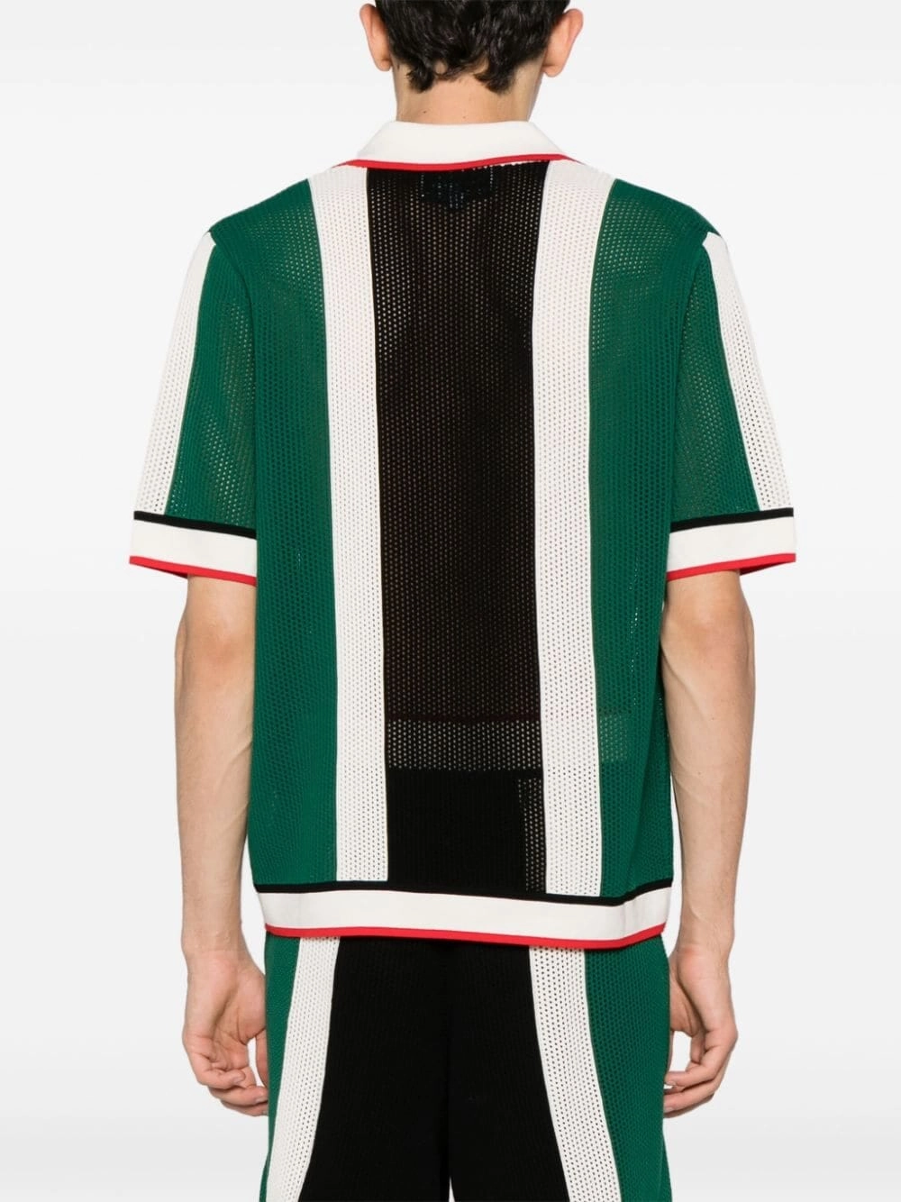 Striped Knitted Mesh Shirt