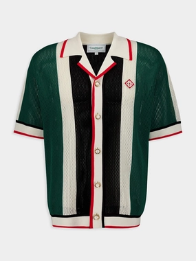 Striped Knitted Mesh Shirt Knitwear Mens - men's sweaters sale