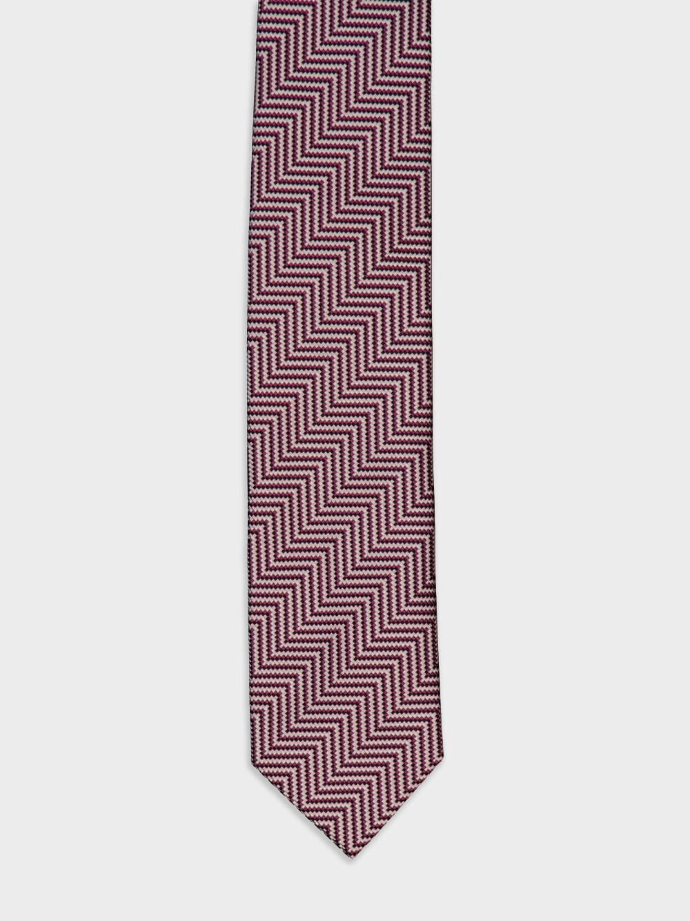 Striped Motif Silk Tie