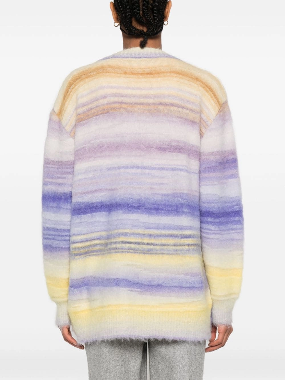 Striped V-Neck Oversized Cardigan