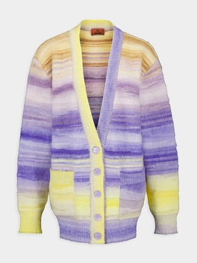 Striped V-Neck Oversized Cardigan Knitwear Womens - women's knitwear cheap