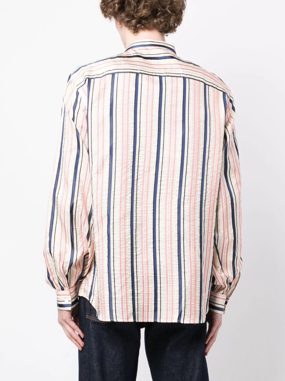 Stripes-Print Silk Shirt