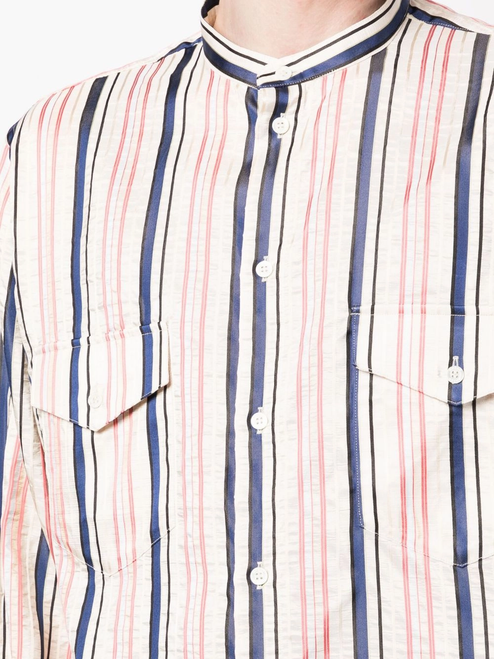 Stripes-Print Silk Shirt