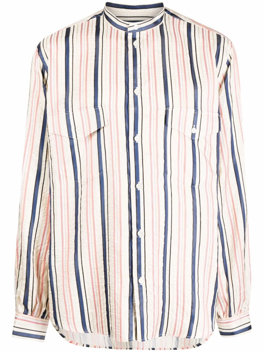 Stripes-Print Silk Shirt mens polos clearance