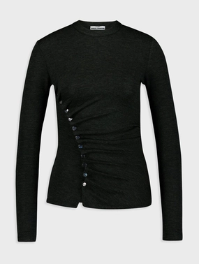 Stud-Embellished Draped Knitted Top Knitwear Womens - women's knitwear cheap