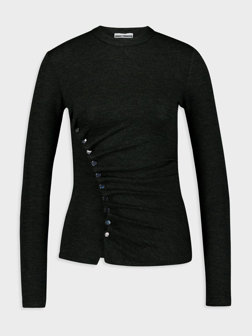 Stud-Embellished Draped Knitted Top Knitwear Womens - women's knitwear cheap