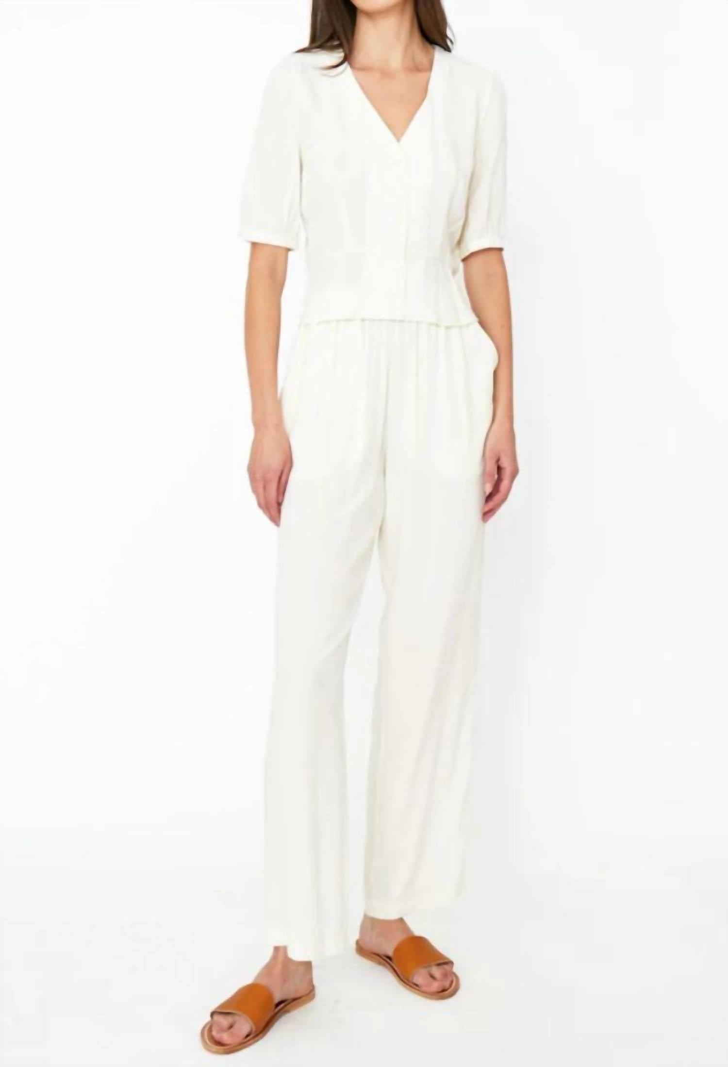 Suki Straight Leg Pants In Cream