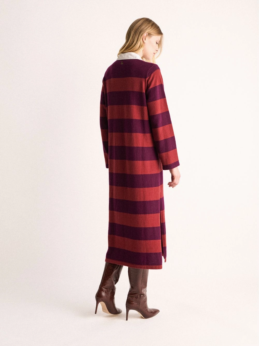 Sulfur Stripped Cashmere Polo Dress