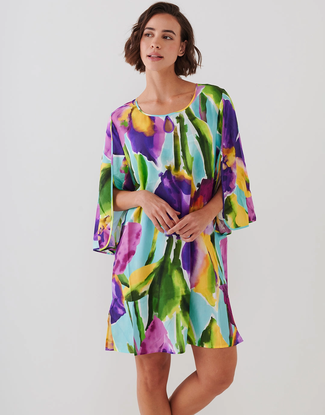 Summer Aquarelle Tunic - Aqua Iris Swim Womens - bikinis clearance