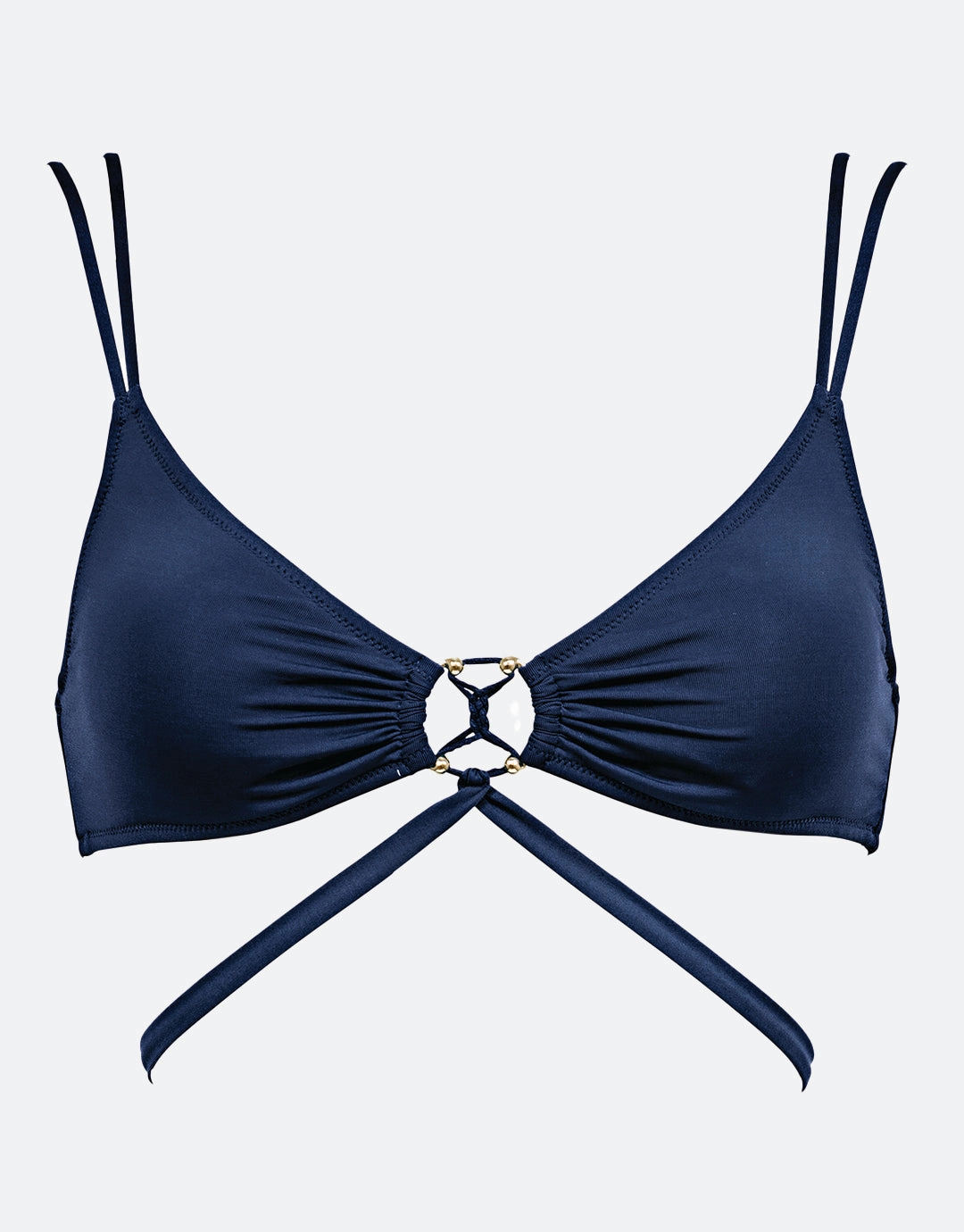 Summer Solids Cross Front Bikini Top - Deep Ink Swim Womens - swimsuits outlet