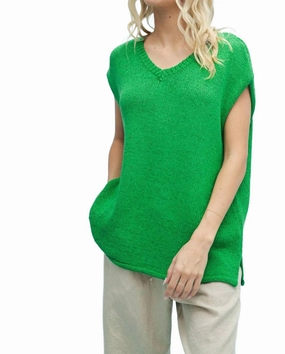 Summer Sweater In Green Tops Womens - peplum tops outlet
