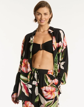 Sundown Beach Shirt Swim Womens - bikinis clearance