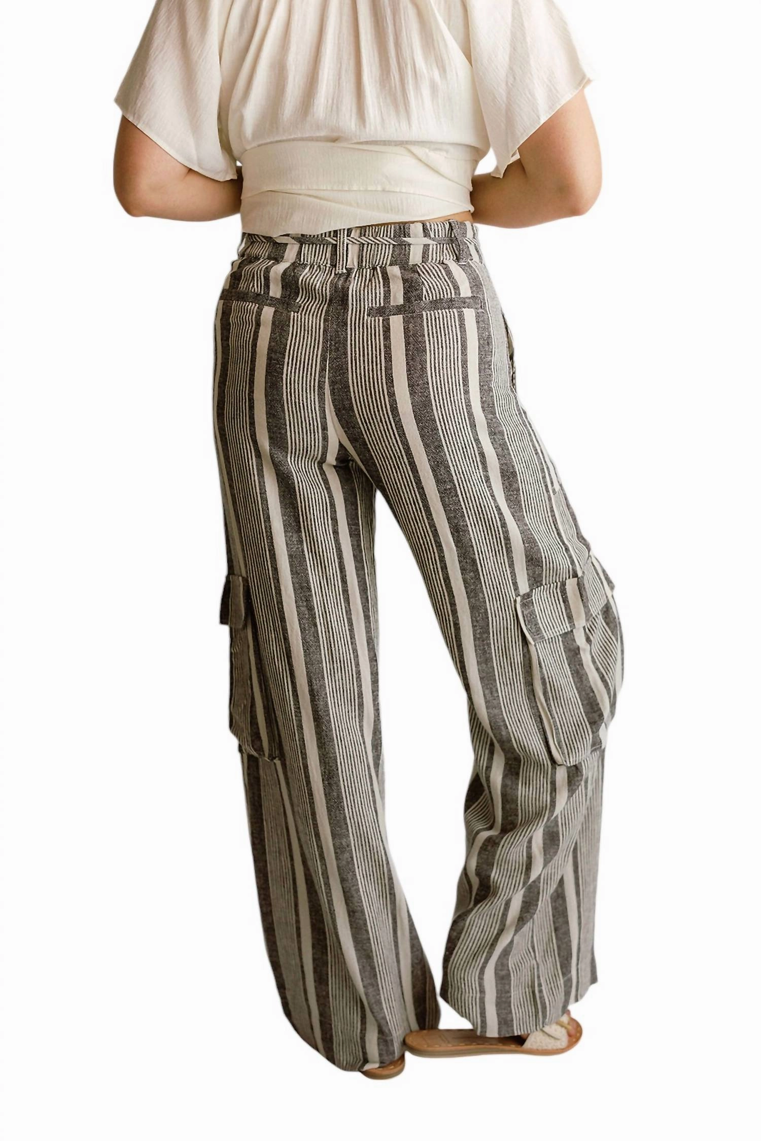Sunset Linen Pants In Striped