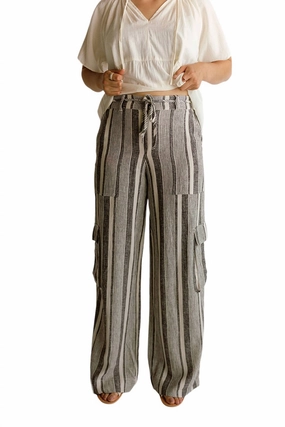 Sunset Linen Pants In Striped Bottoms Womens outlet online store