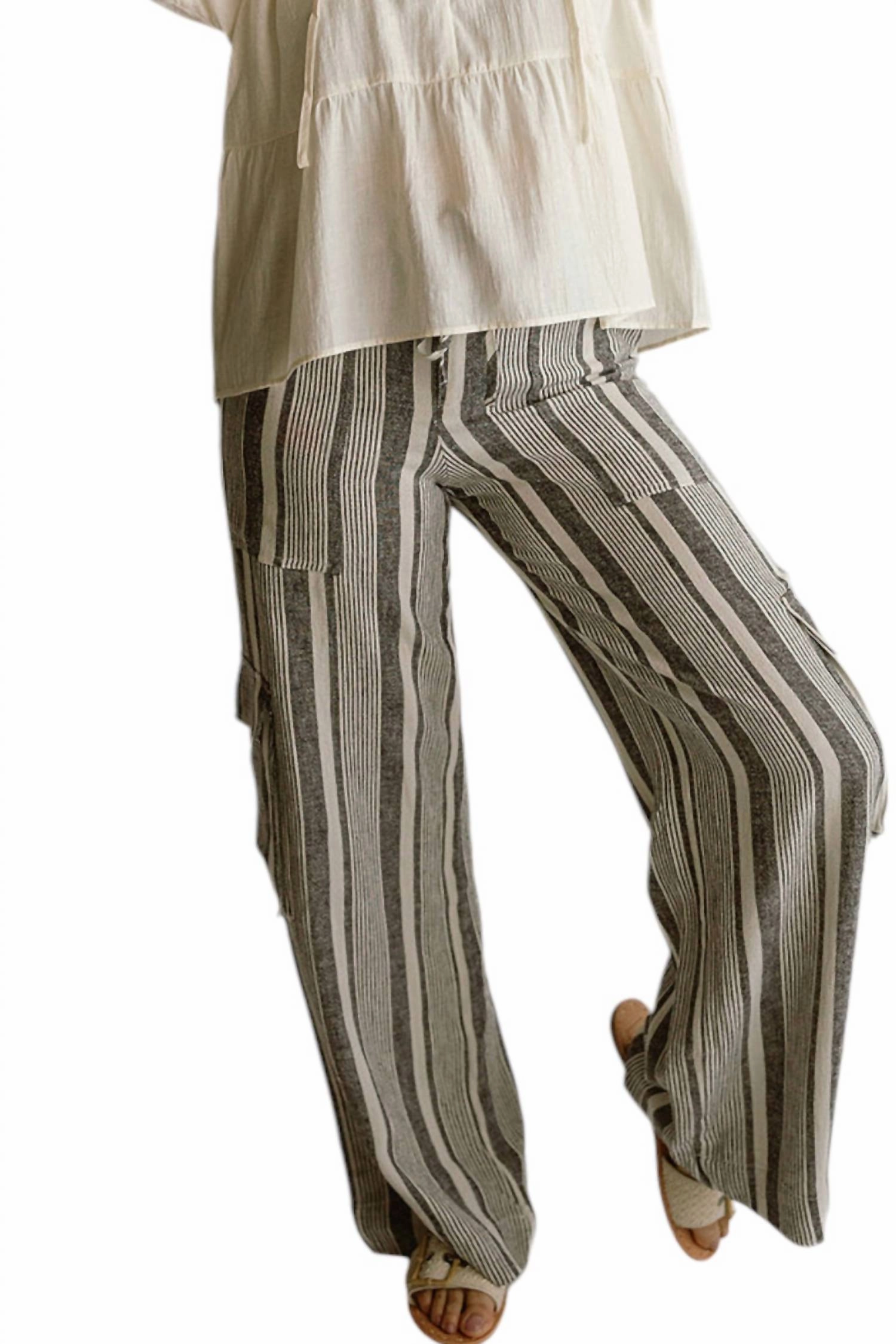 Sunset Linen Pants In Striped
