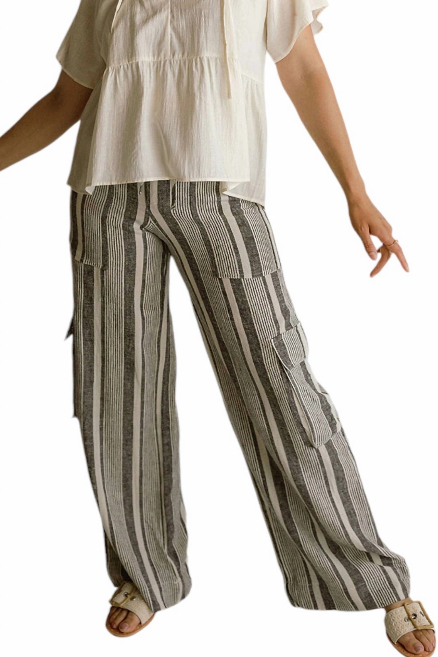 Sunset Linen Pants In Striped