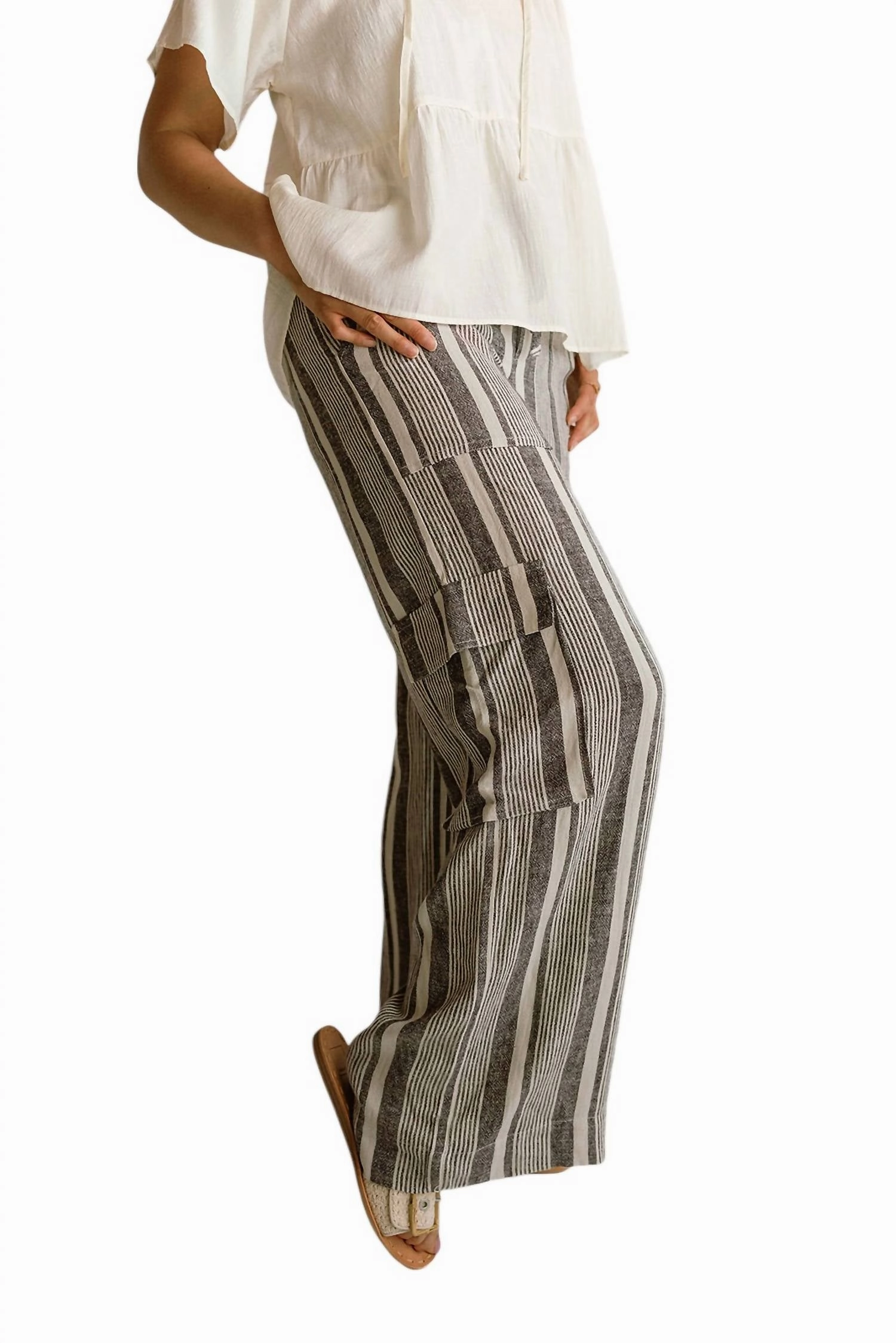 Sunset Linen Pants In Striped