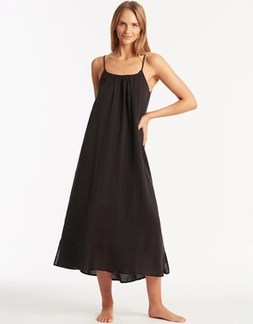 Sunset Sun Dress - Black Swim Womens - bikinis clearance