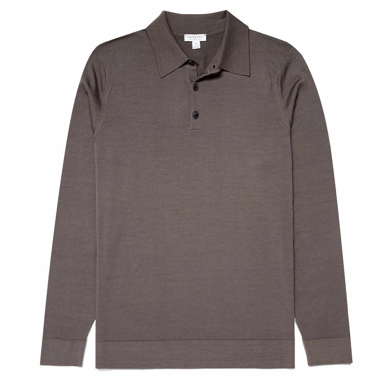 Sunspel Extra-Fine Merino Polo Shirt Cedar mens sweaters cheap