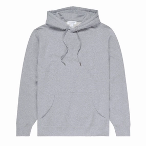 Sunspel Loopback Overhead Hoody Grey Melange mens long sleeves cheap