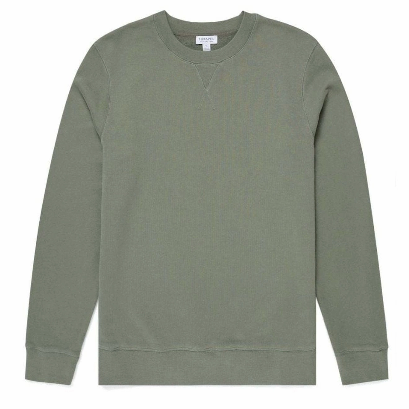 Sunspel Loopback Sweatshirt Light Khaki mens long sleeves cheap