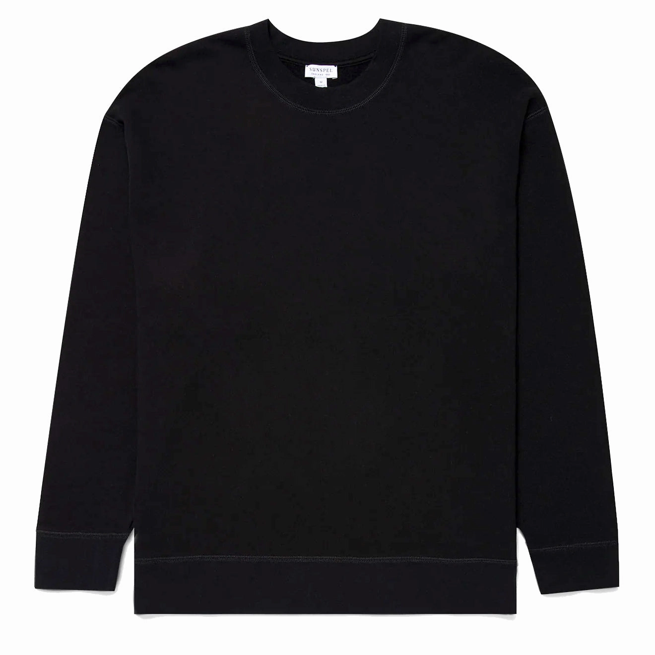 Sunspel Oversized Loopback Sweatshirt Black mens long sleeves cheap