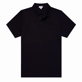 Sunspel Riviera Polo Shirt Midnight Navy mens t-shirts outlet