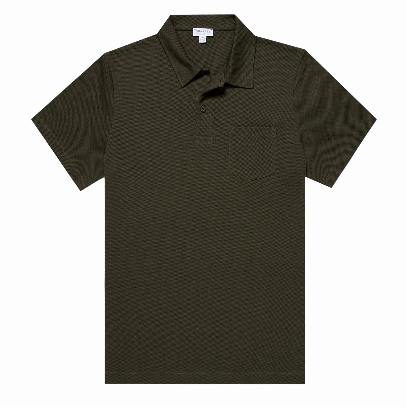 Sunspel Riviera Polo Shirt Pine Green mens t-shirts outlet