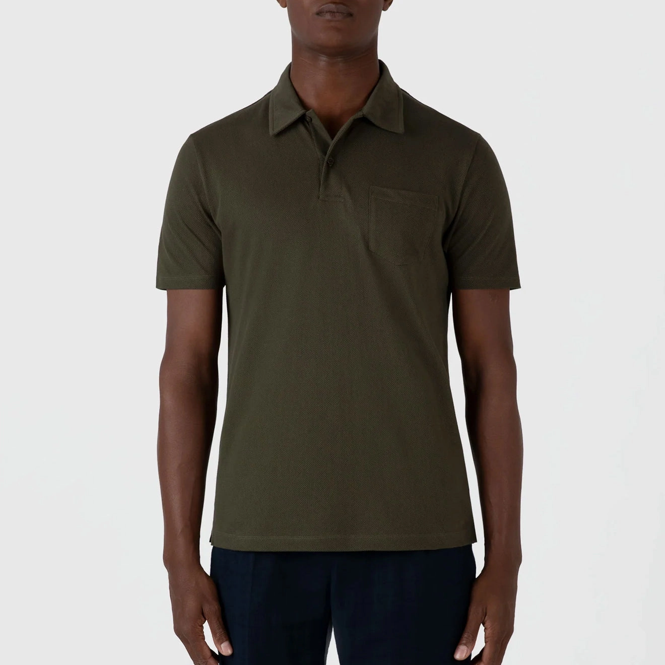 Sunspel Riviera Polo Shirt Pine Green