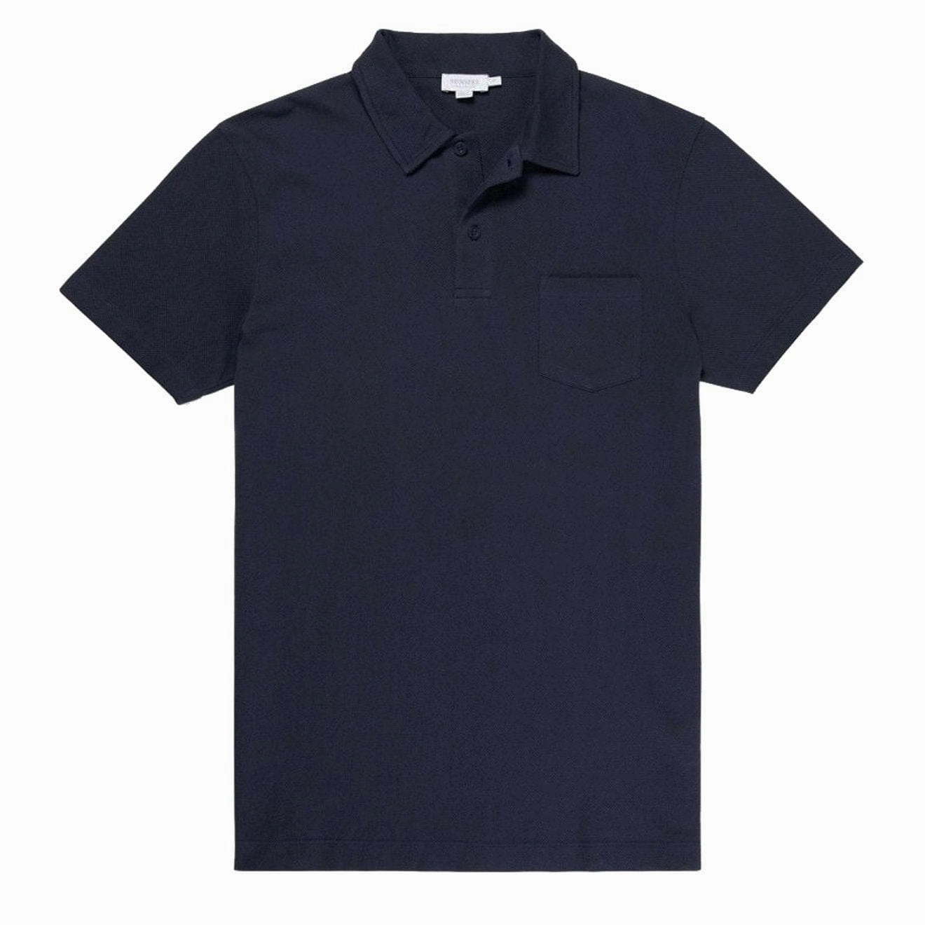 Sunspel Riviera S/S Polo Shirt Navy mens t-shirts outlet