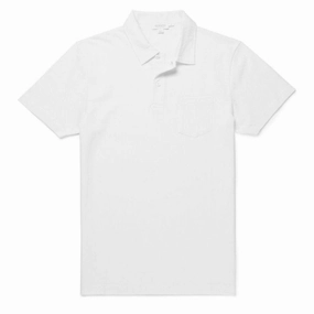 Sunspel Riviera S/S Polo Shirt White mens t-shirts outlet