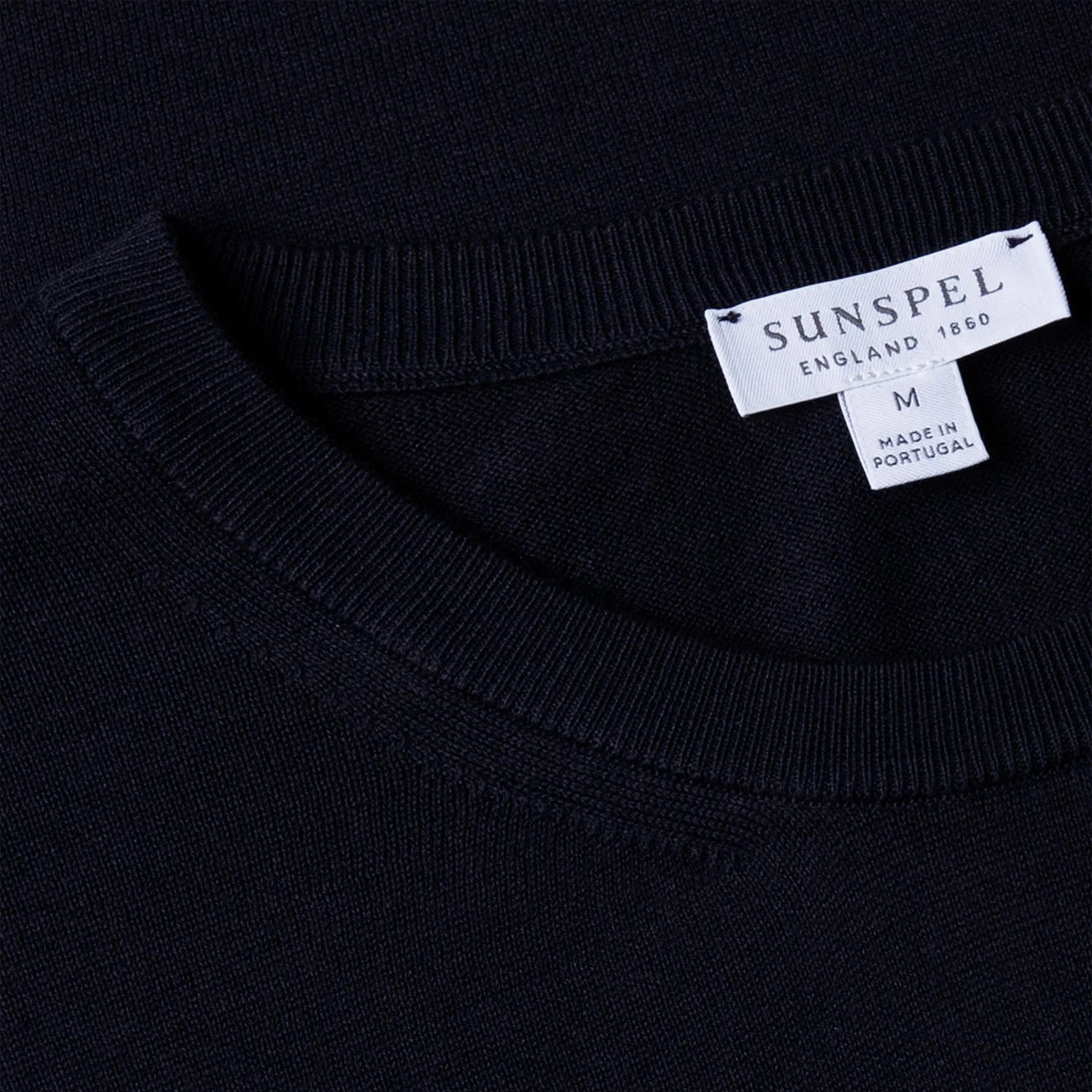 Sunspel Sea Island Crew S/S Knitwear Light Navy