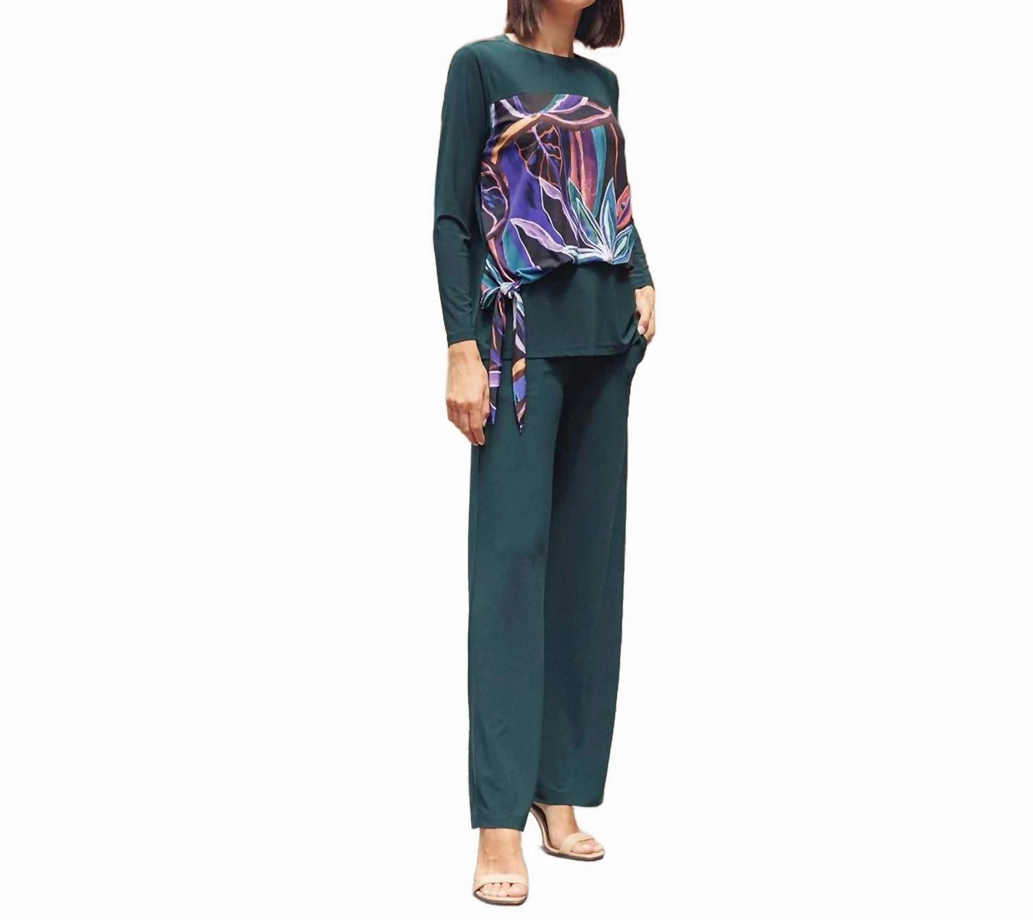 Super Soft Knit Wide Leg Pants In Hunter Green
