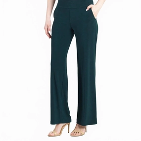 Super Soft Knit Wide Leg Pants In Hunter Green womens high-waisted pants online