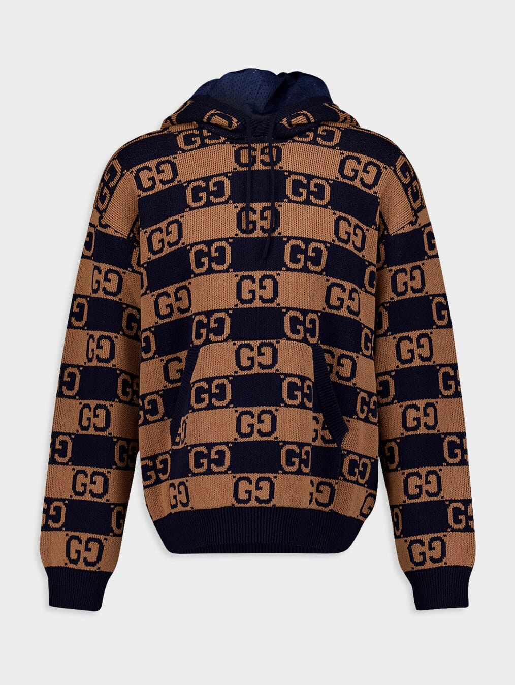 Supreme GG Intarsia-Knit Hoodie Knitwear Mens - men's sweaters sale