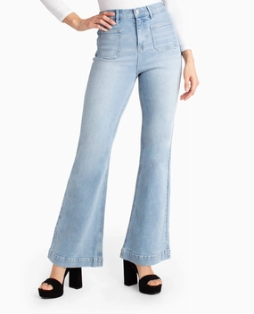 Sutton Place High Rise Flare Jean In Light Blue womens peg pants deal