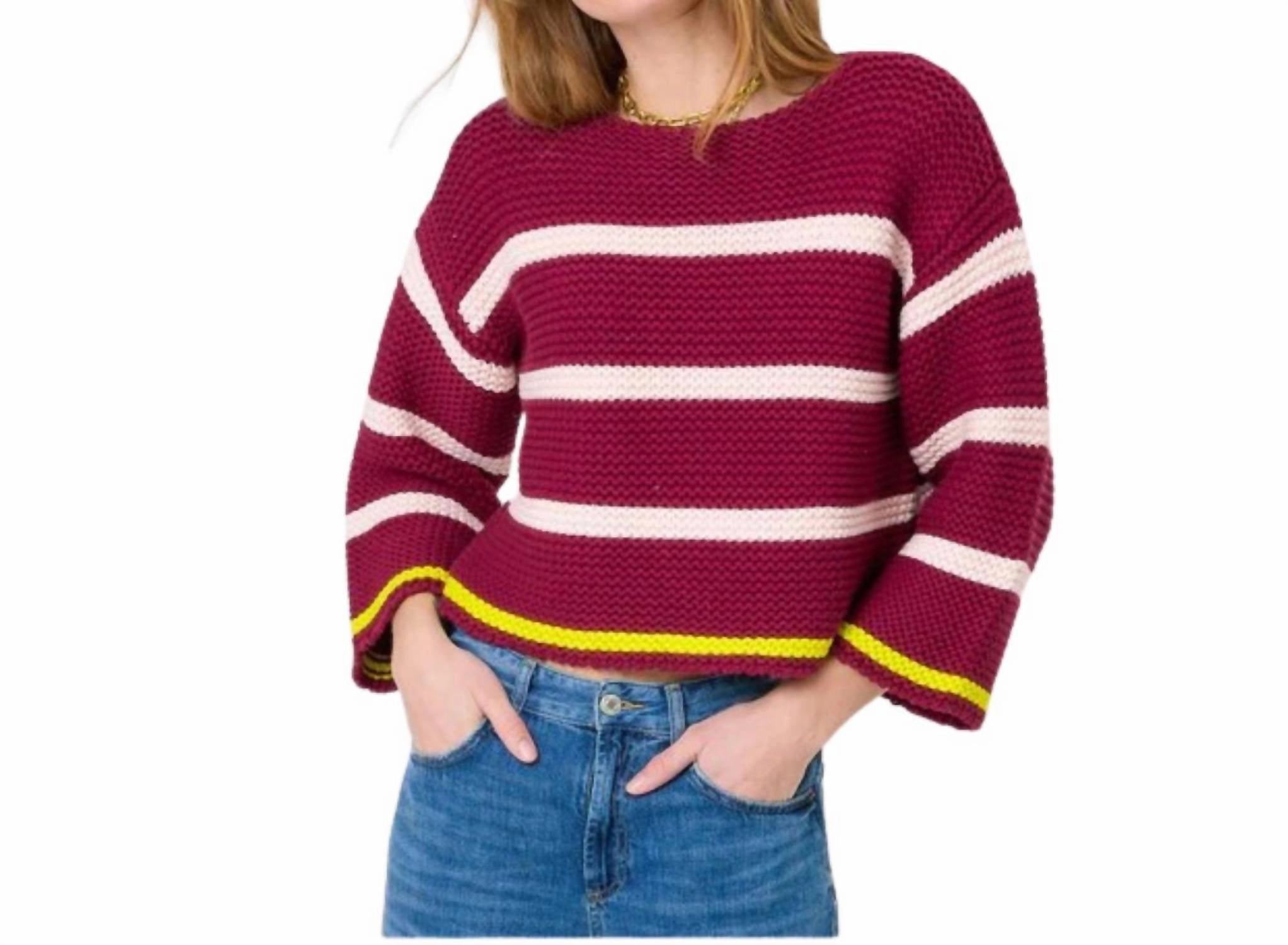 Sweater In Burgundy Tops Womens - embroidered tops sale