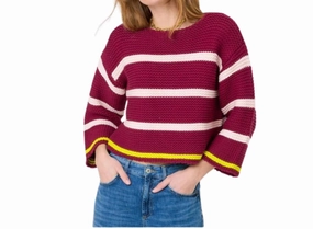 Sweater In Burgundy Tops Womens - embroidered tops sale