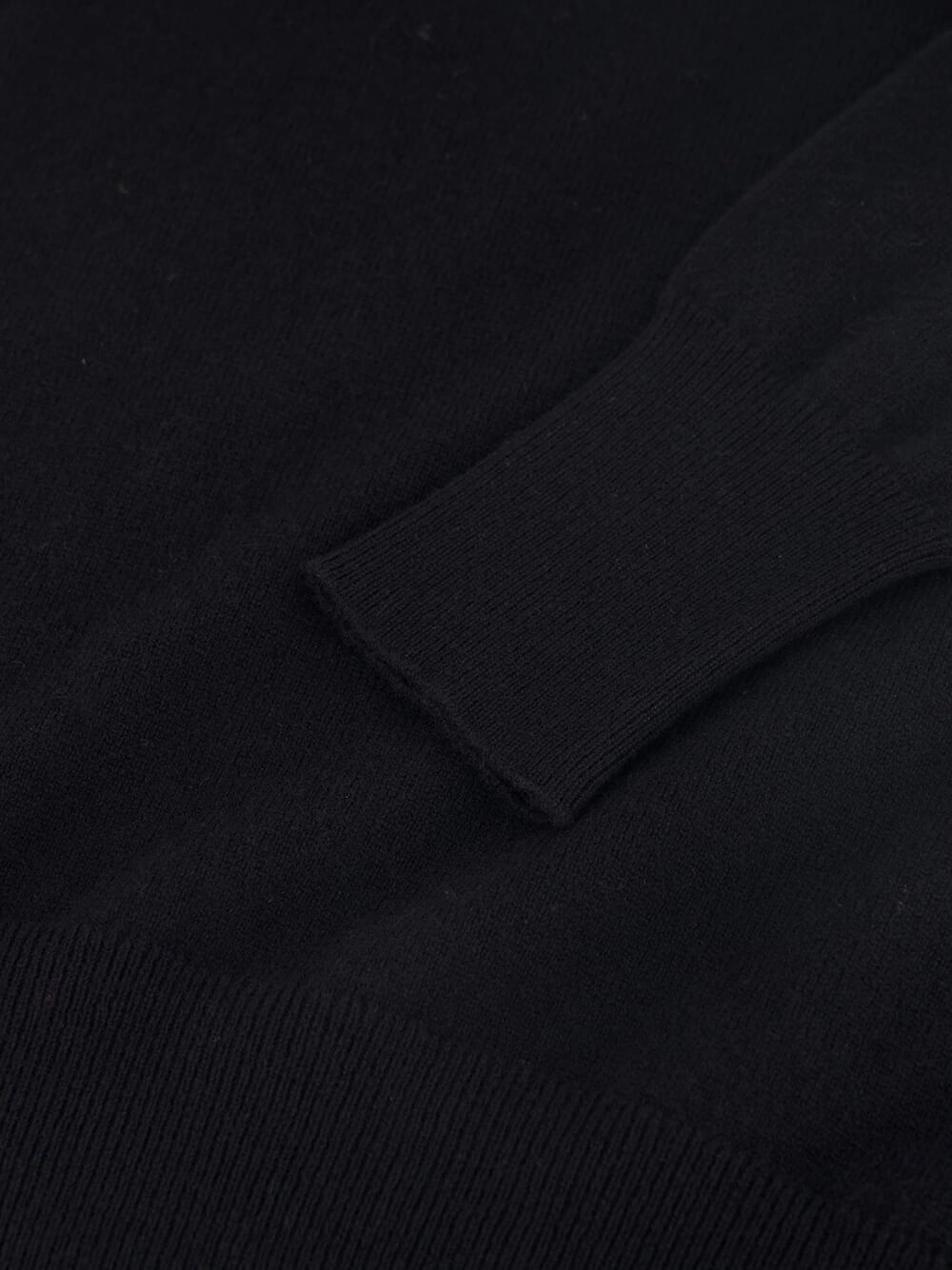 Talassa Black Crossed V-Neck Cashmere Sweater